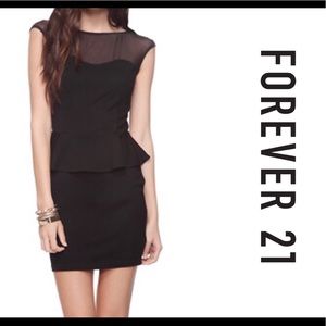 Forever 21 Large Black peplum body-con dress